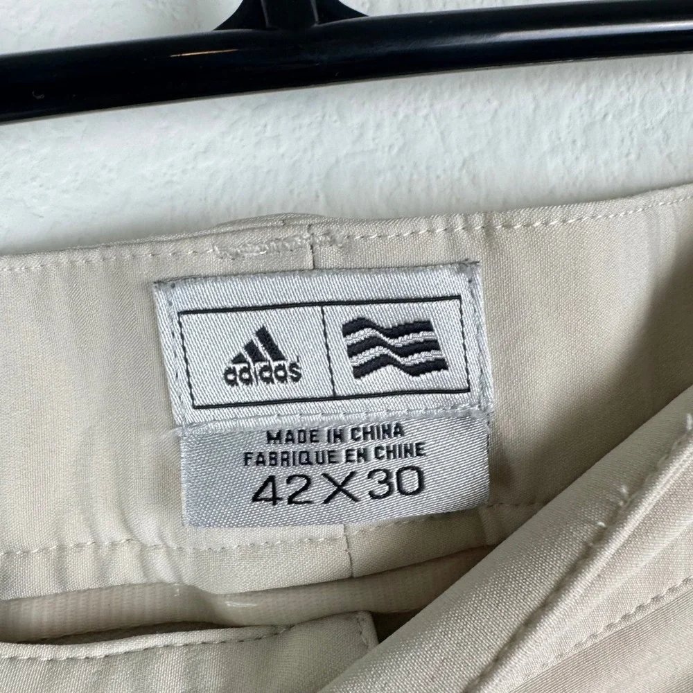Adidas Golf Pants Mens 42x30 Tan Good Outdoor Athleisure Casual